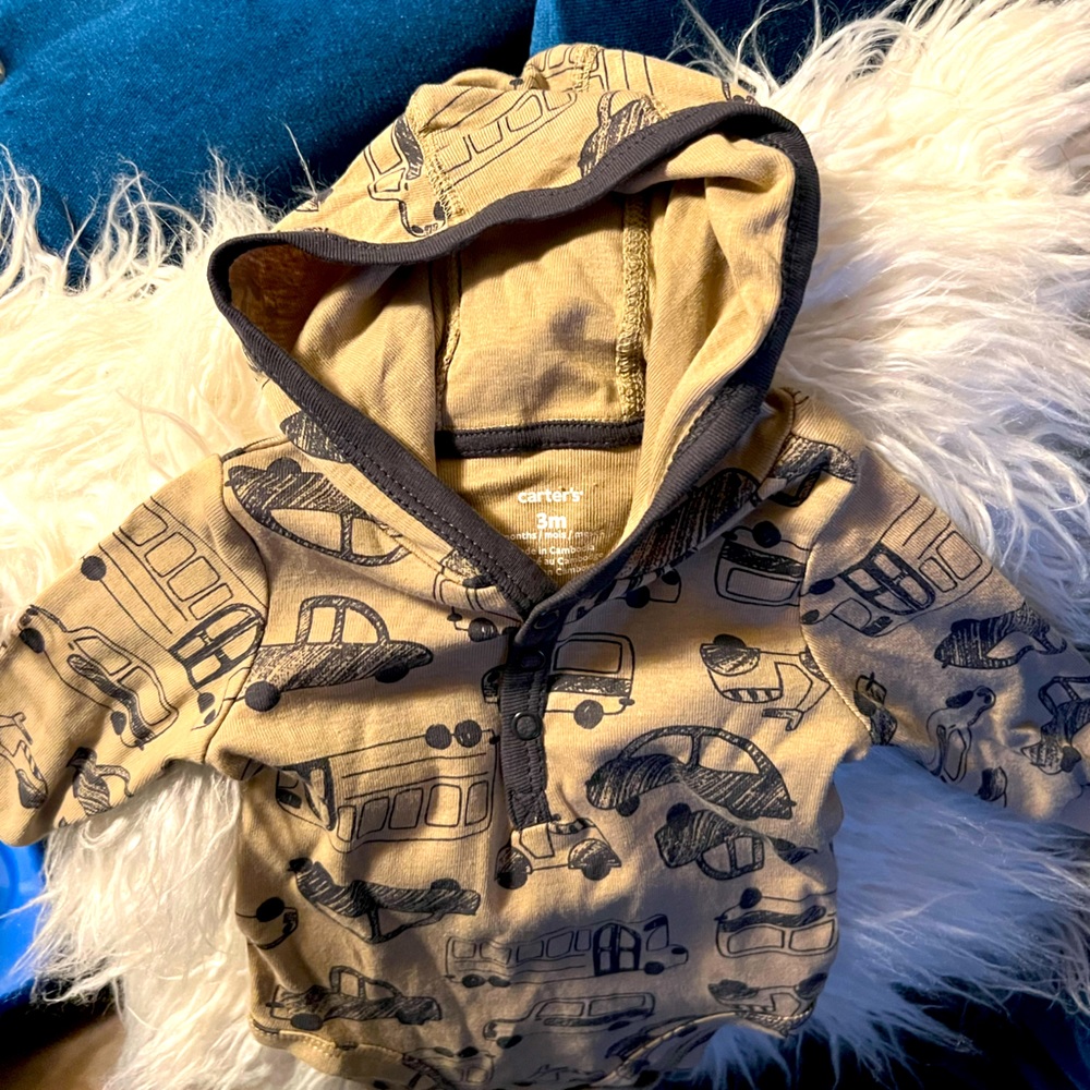 Carters, Hoodie Onesie, 3 Months